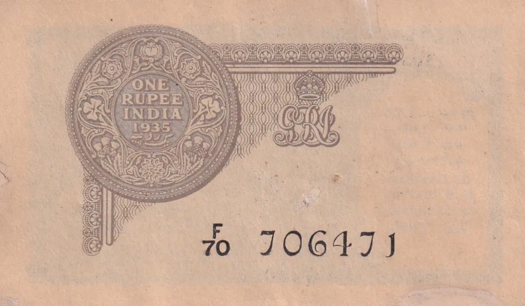 1 Rupees British India 1935 George V Note Normally Repaired As Per Image
