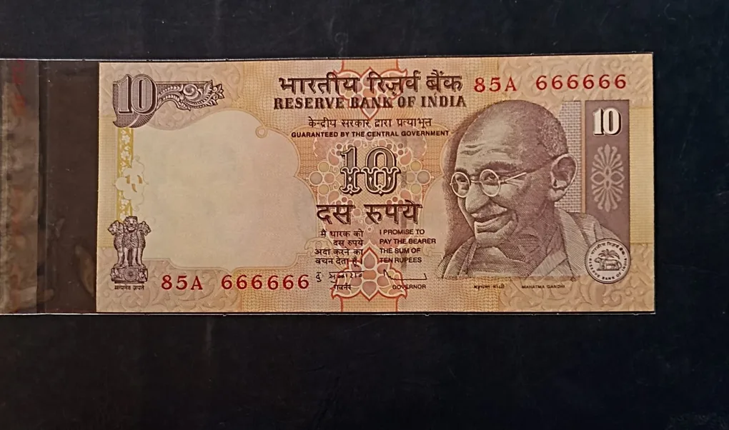 Reserve Bank of India Denominaton 10₹ Fancy number 666666 Same and similar note available
