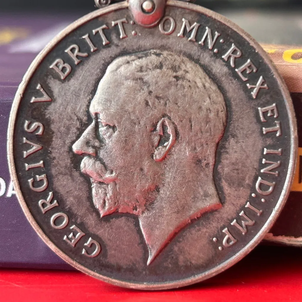 Extremely Rare World War 1st Silver Medal of George V King Emperor British War Named Medal Year 1914-1918