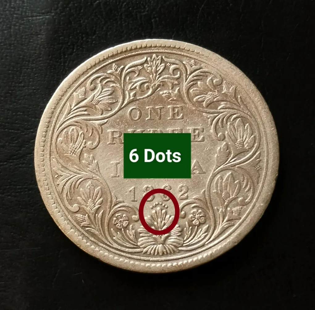 Victoria Queen 👑👑 Year. 1862 Dot variety 1862+6 dots=1868 year. dots Variety as per image Weight 11.5 GM Original Gauarantee Excellent Condition Same and similar piece available