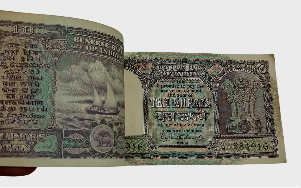 10 Rupees Old Big Fafra Issue Signature P.C Bhattacharya Serially 100 Notes Complete Bundle **EX-Rare** AUNC Grade.