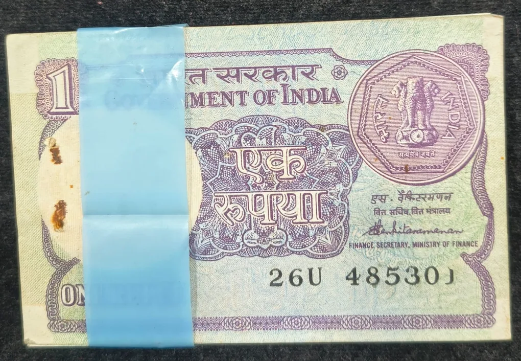 1 Rupees Governor S. Venkitaramanan (1985 ) Serial Packet ( PIN Remoov Packet )