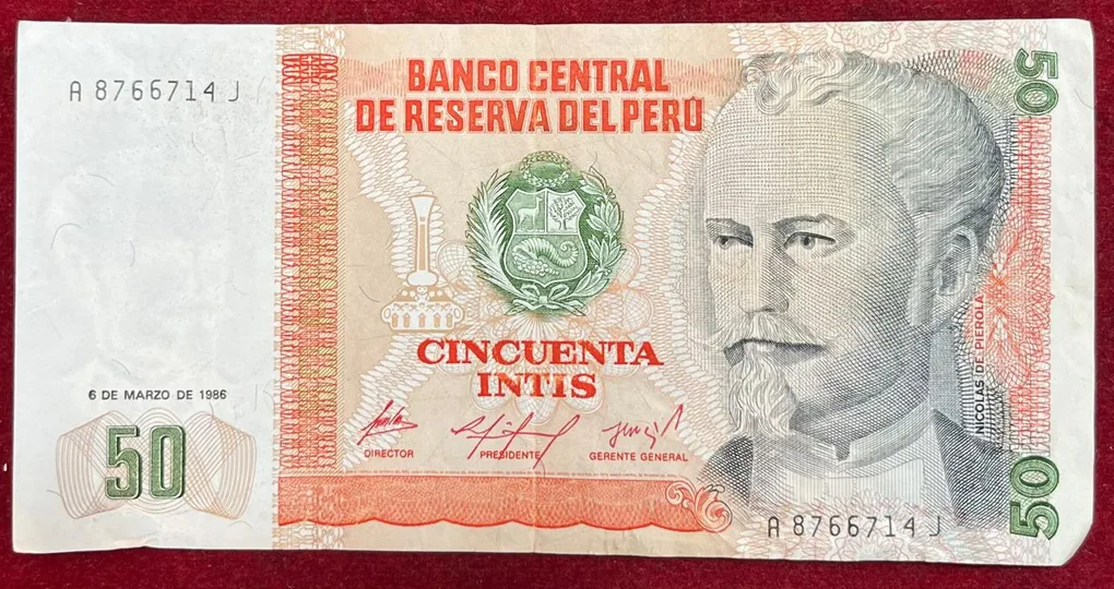 Peru 50 Lintis Rare Note