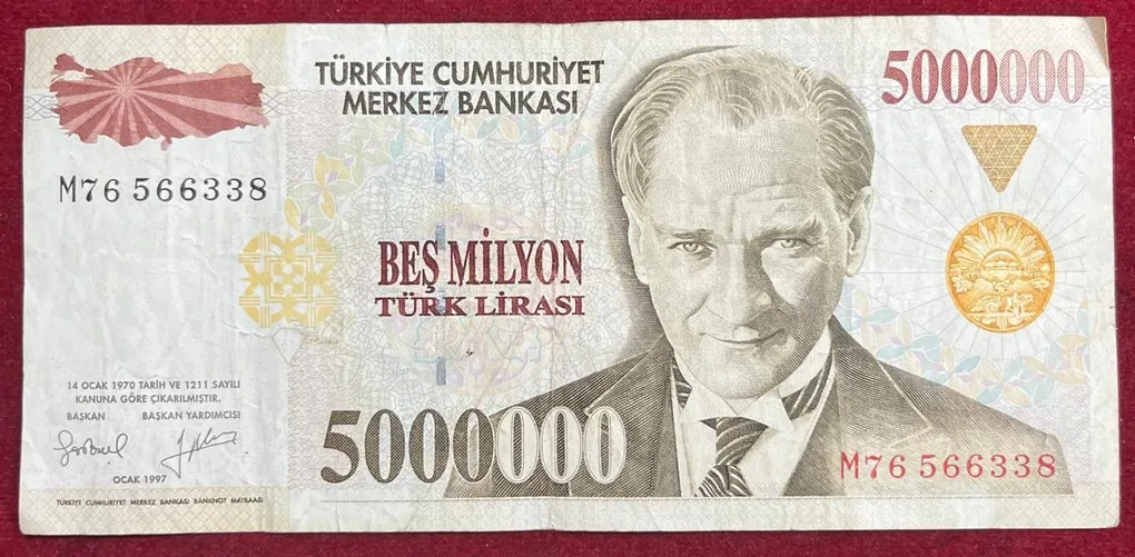 Turkey 5 000 000 Lira Rare Note
