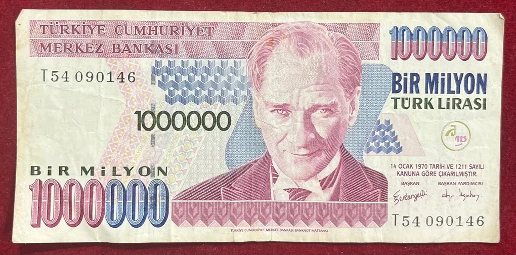 Turkey 1 000 000 Lira rare note