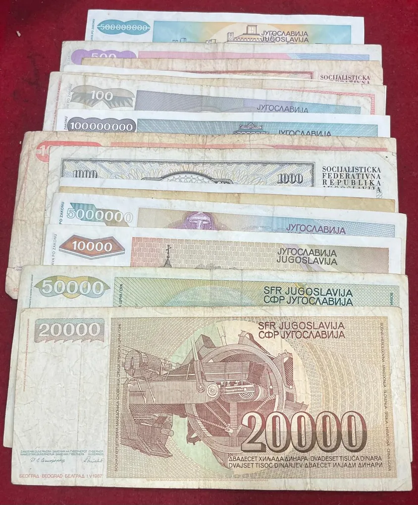 Yugoslavia (17 Differnt) Big Size Denomination Rare ( 17 PCS Set) Lowest Price # SKU-107