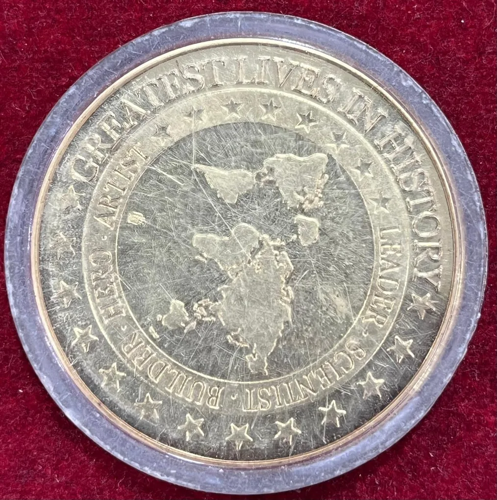 Mahatama Gandhi Greatest Lives in HI Story Big Size Medal with Capsul Rare Coin #N-502