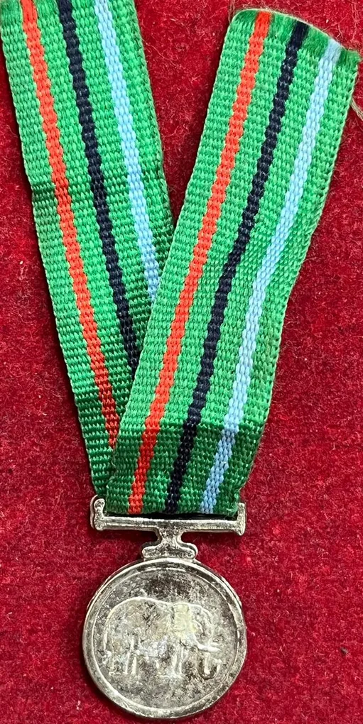 Original Unamed Samanya SEVA Medal 1963 with Ribnan Nagaland unamed medal (Small size miniature)#S-17