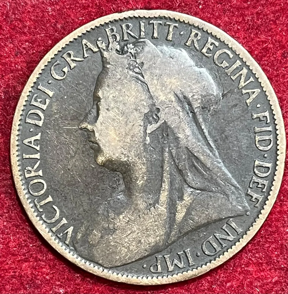 United Kingdom 1 Penny 1899 -Victoria II Rare Coin #S-27