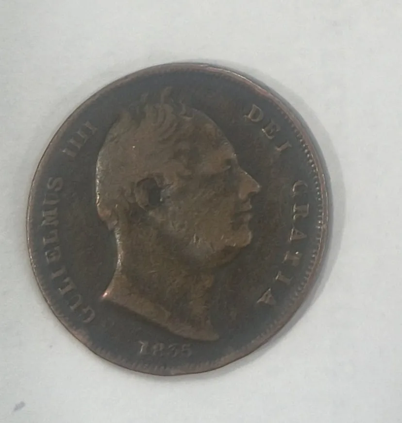 United Kingdom 1 Farthing 1835 William IV (Weight 4.72 gg ) Coin # N-414