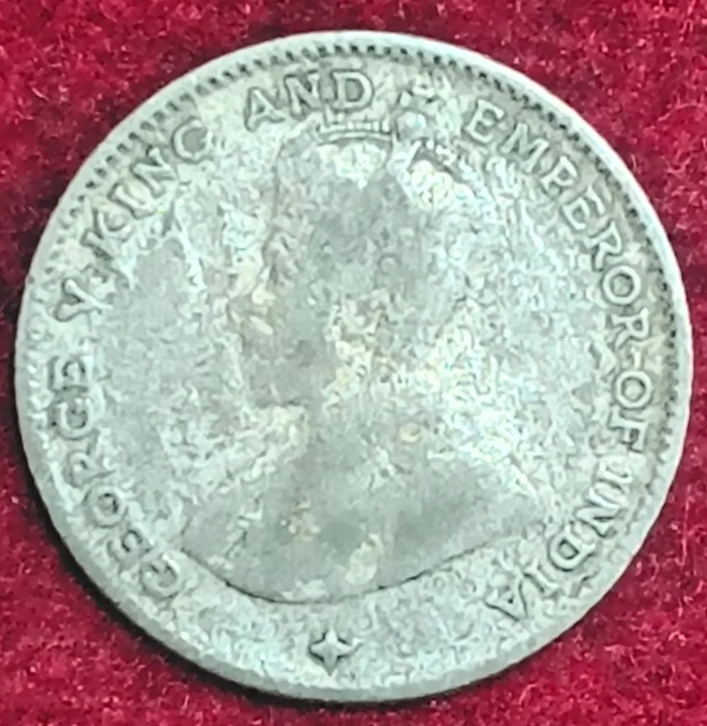 Straits Settlemcnt 10 Cent George V 1918 Silver Rare Coin #S-46