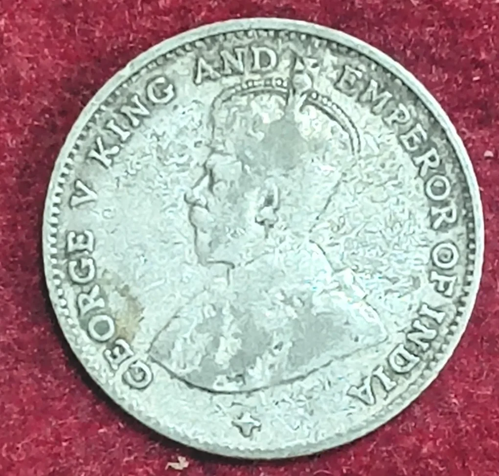 Straits Settlemcnt 10 Cent George V 1919 Silver Rare Coin #S-47