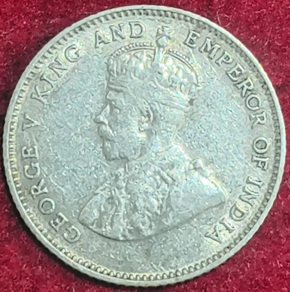 Straits Settlemcnt 10 Cent George V 1927 Silver Rare Coin #S-50