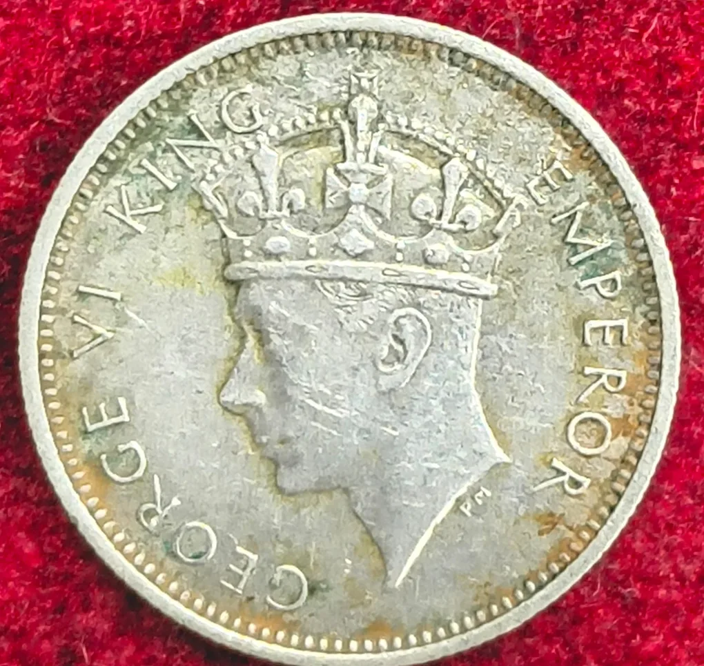 FIJI 1937 George Six Pence Silver Coin #S-52