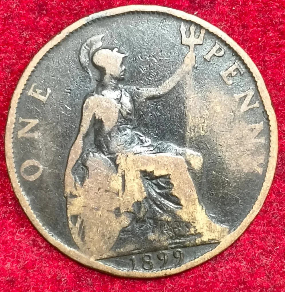 United Kingdom 1 Penny - Victoria 1899 Rare Coin #S-58