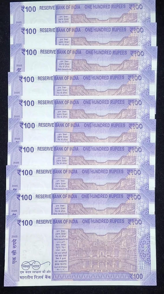 Rs 100 Bank note 10 pcs set Lower number 000001 to 000010 Gem UNC condition same prifix recieve