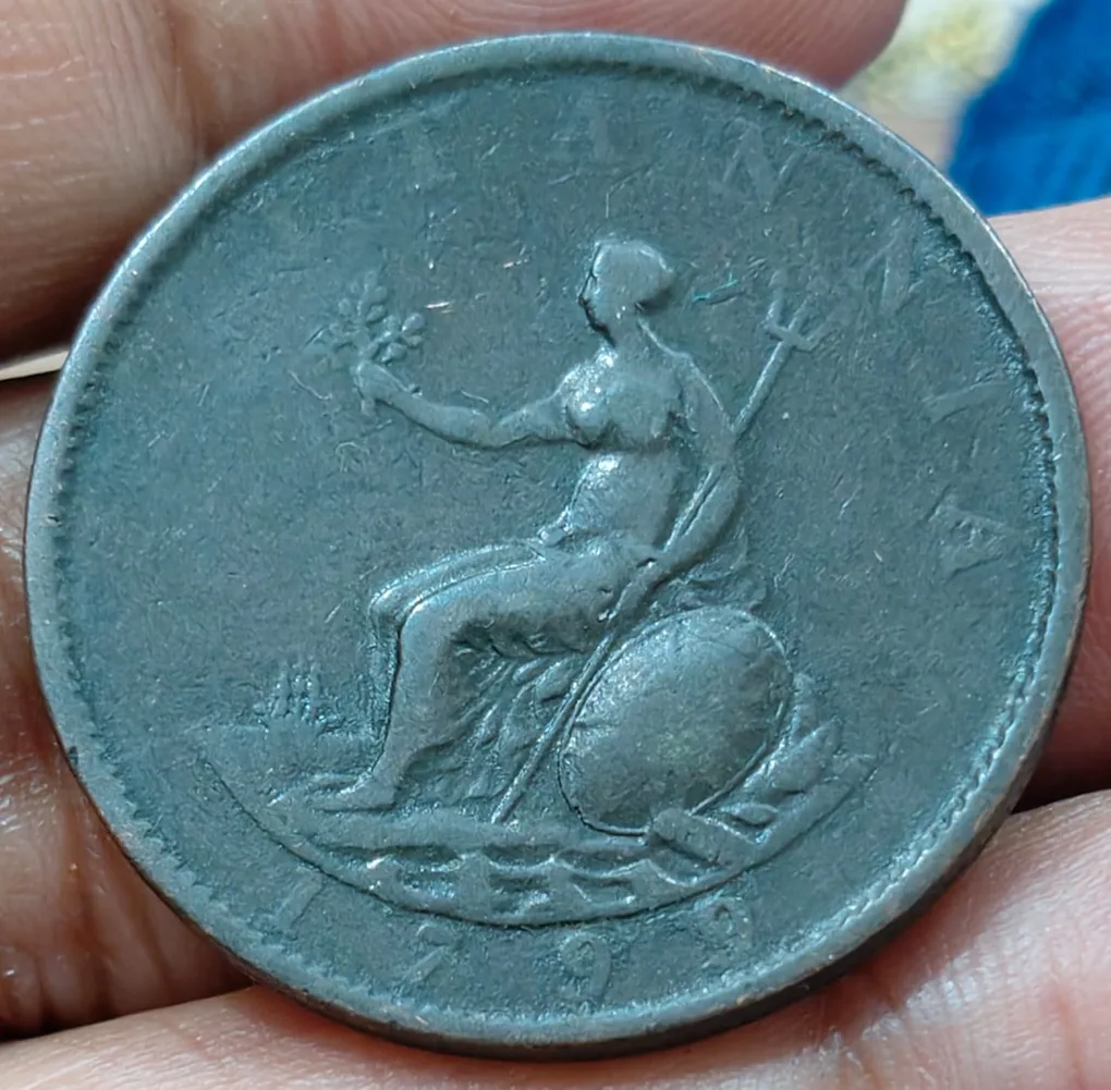 1799 United Kingdom ½ Penny - George III 3rd issue ½ Penny (1⁄480) weight 12.6 g Extermaly Rare #S-83