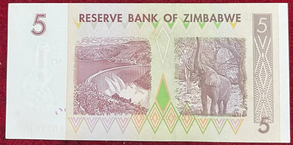 Zimbabwe 5 Dollars UNC Bank Note
