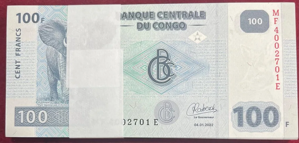 Congo 100 Francs (100 Note Serical Packet ) GEM UNC with 786 Fancy Packet