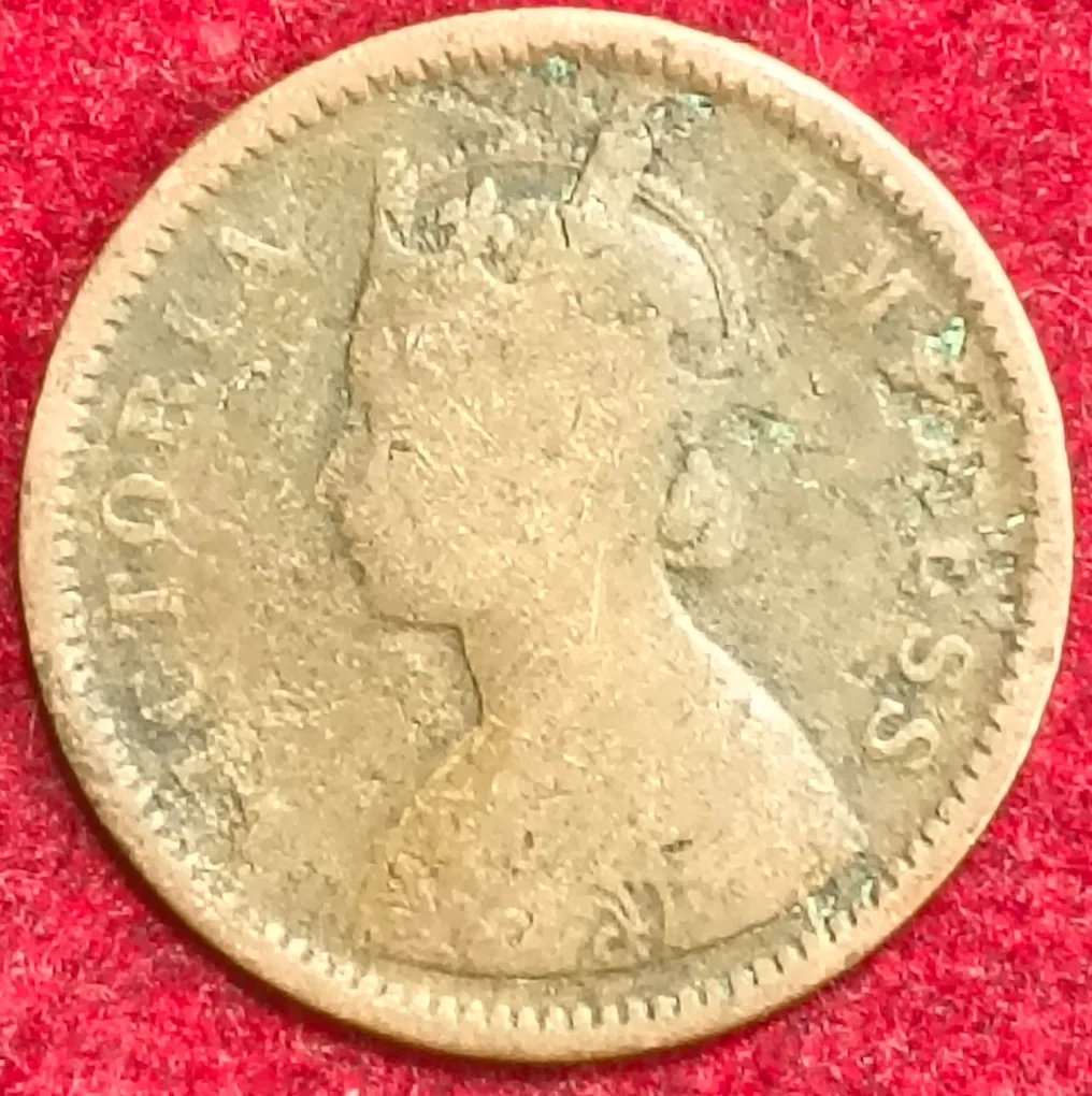 British India Victoria 1/2 Pice 1887 Rare Coin #S-136