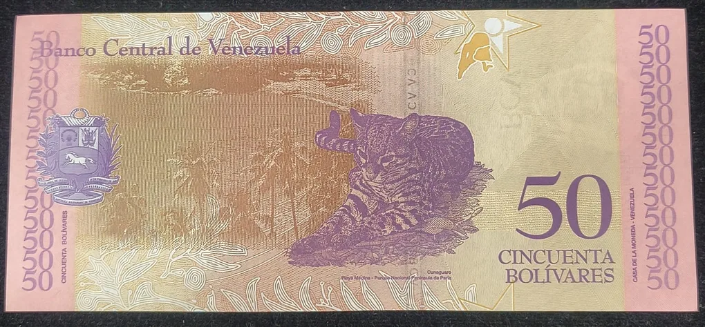 Venezuela 50 Bolivares UNC Bank Note