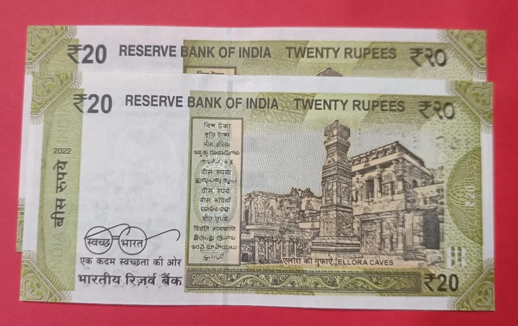 20 Rs Ladder and Reverse Ladder Number GEM UNC Condtion Set of 2 Notes