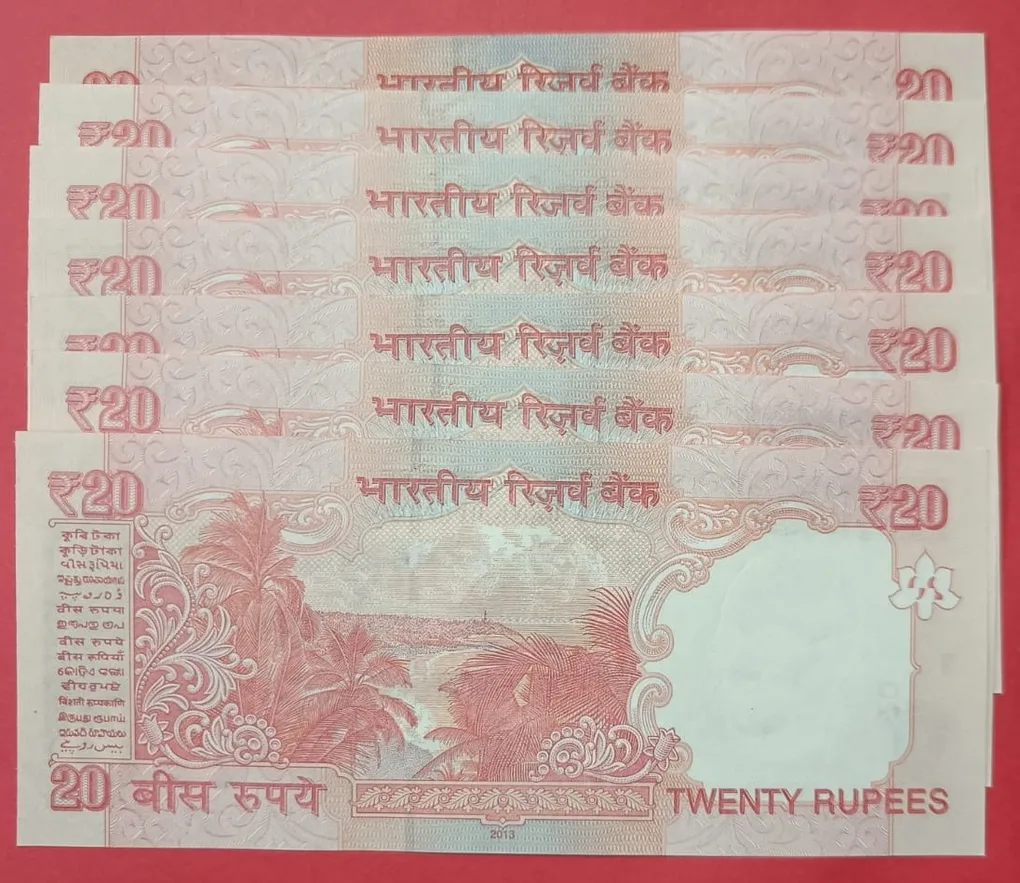 20 Rs Lower Starting Serial with Ladder Set Extremely Rare Old Issue GEM UNC Condition