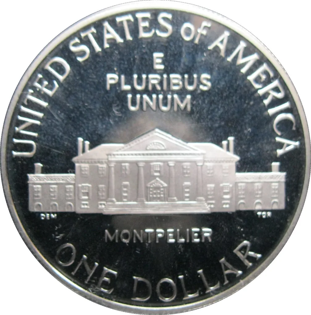 United States of America One Dollar Liberty Silver James Madison Bill of Rights Unique and Rare