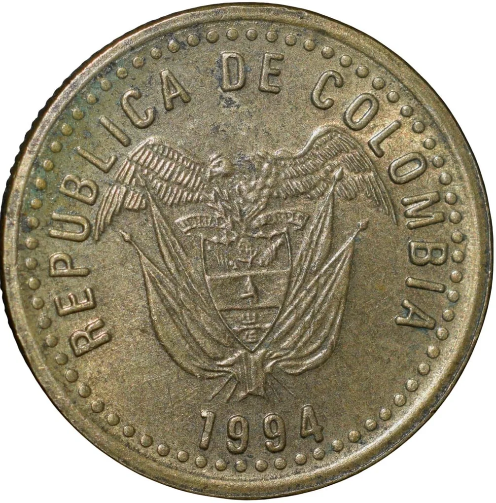 Brass 20 Pesos of Colombia Country (AD 1994)