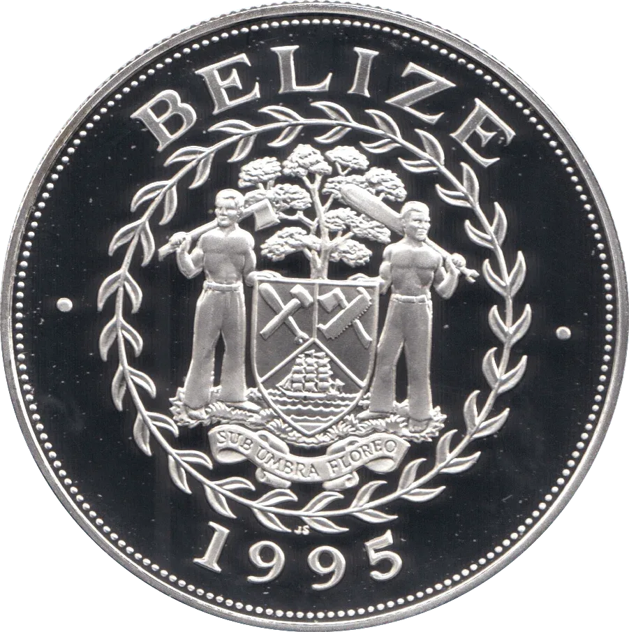 1995 Silver Proof 5 Dollars Belize Silver Unique and Rare
