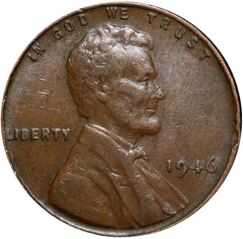 Old 1 Cent of USA (AD 1946) with Abraham Lincoln Scarce