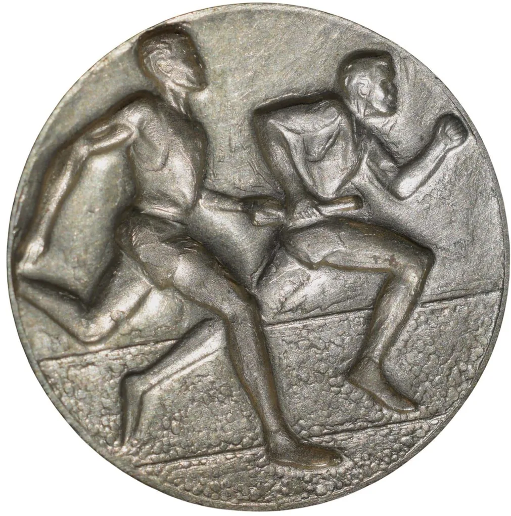 Nickel Olympics Relay Race Token (19th Cen. AD) Uniface Repuse Type
