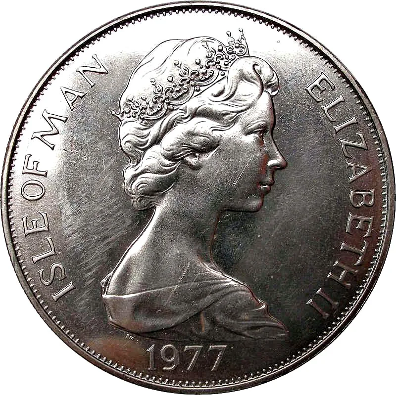 1 Crown Queen Elizabeth II Silver Jubilee Appeal Silver Unique and Rare Isle of Man 1977 Issue
