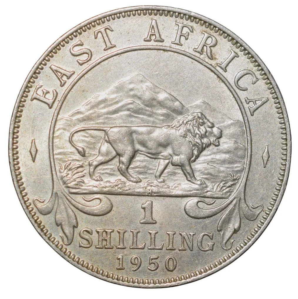 Copper-Nickel 1 Shilling of King George VI (AD 1950) of East Africa Beautiful Grade Rare