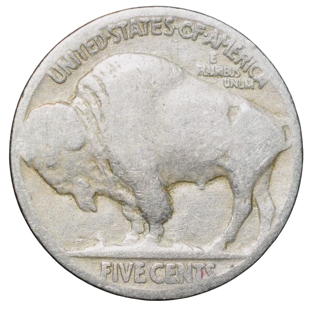 Copper-Nickel 5 Cents of USA (AD 1926) with Standing American Bison Rare