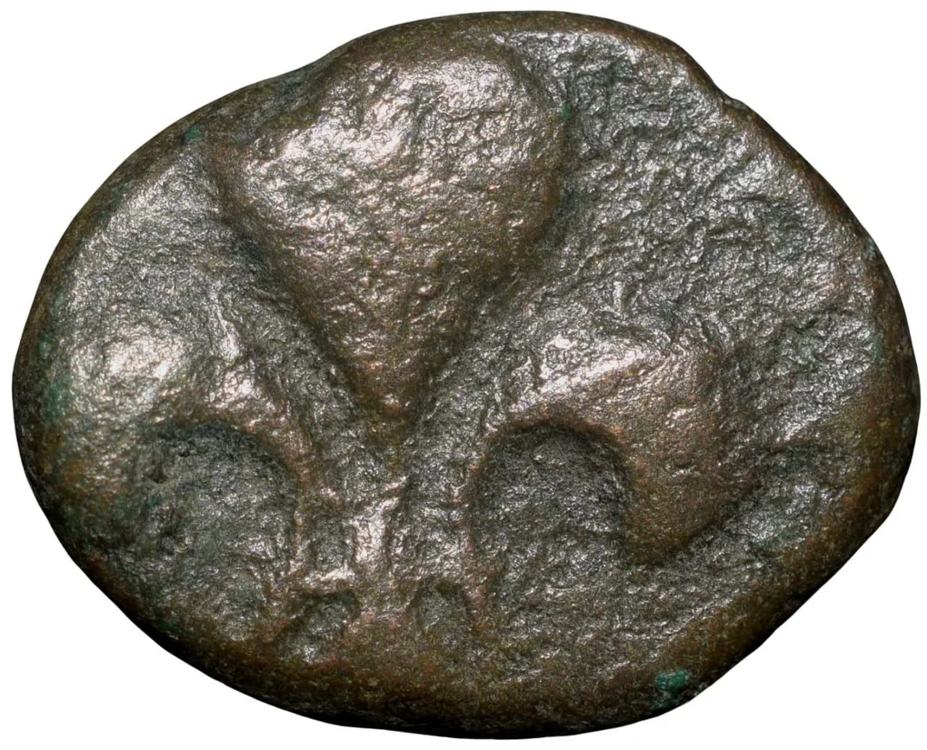 Copper Doudou of INDO-French (AD 1720-1835) with Fleur-de-lis