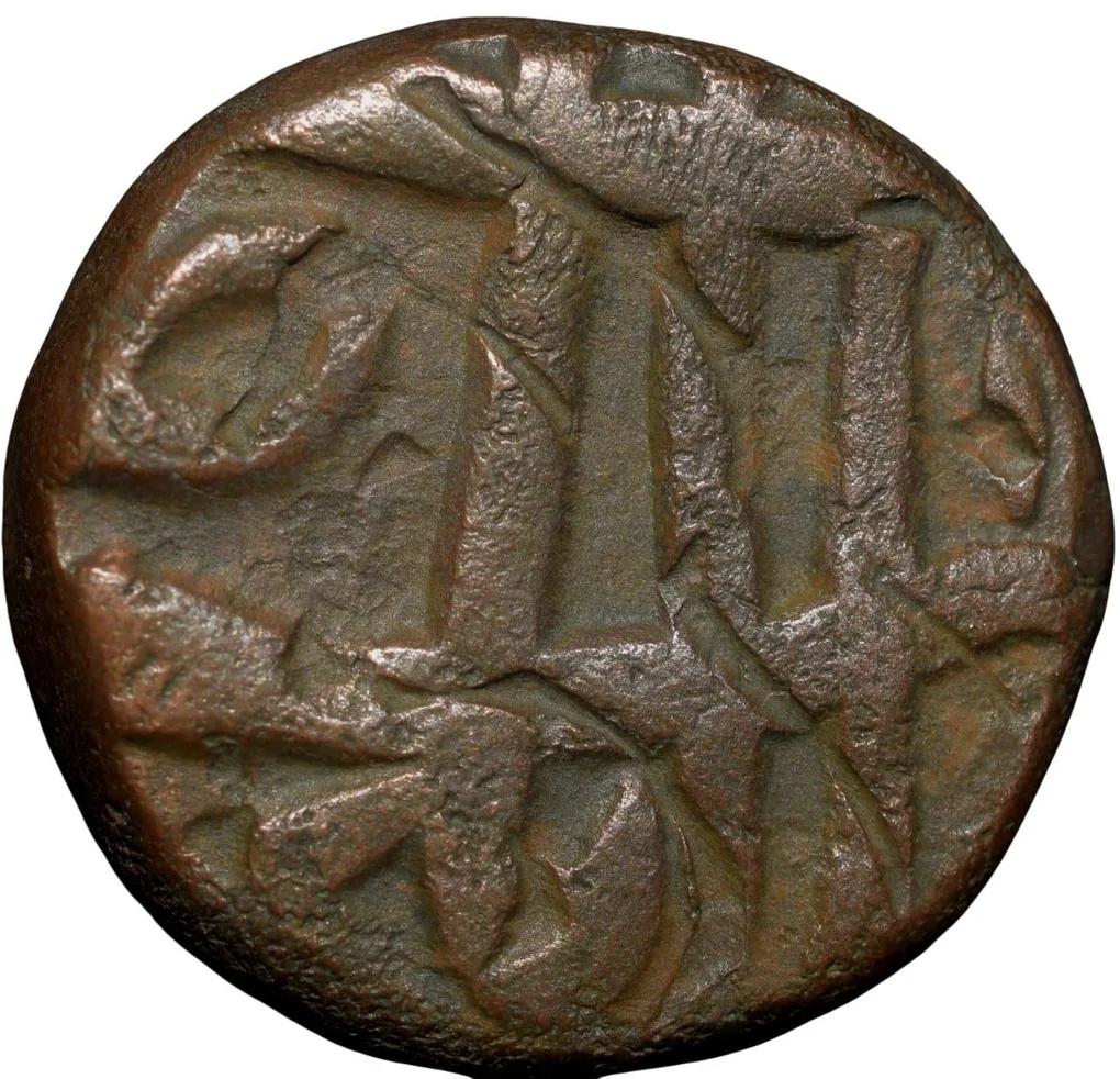 Copper Paisa of Nawabs of Elichpur (17th - 18th Cen. AD) of Mughal Style Inscription with Lion/Tiger Mint Mark