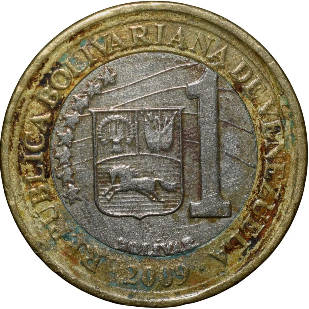Bi-Metallic 1 Boliviar of Venezuela Country (AD 2009)