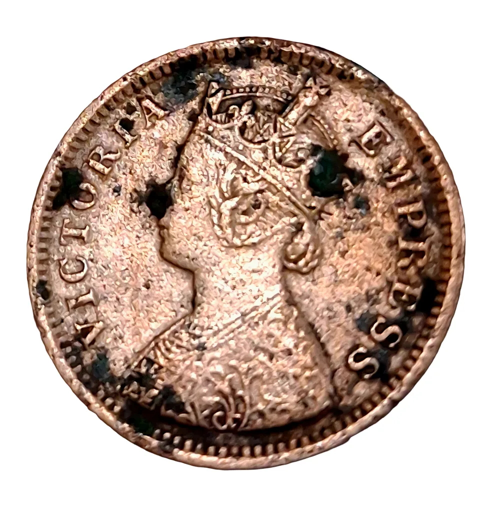 British India Copper 1/2 Pice Year 1887 Victoria Empress in Collectable Grade.