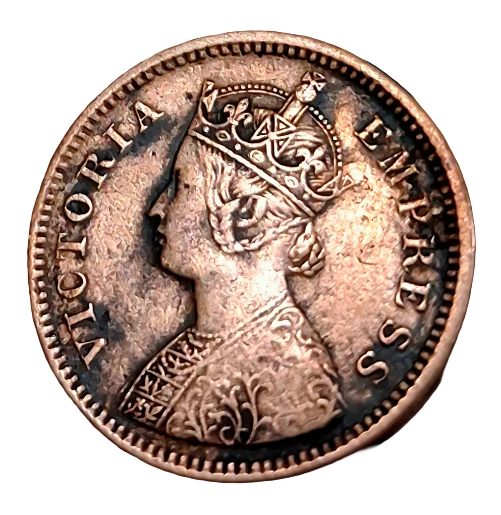 British India Copper 1/2 Pice Year 1894 Victoria Empress in Collectable Grade.