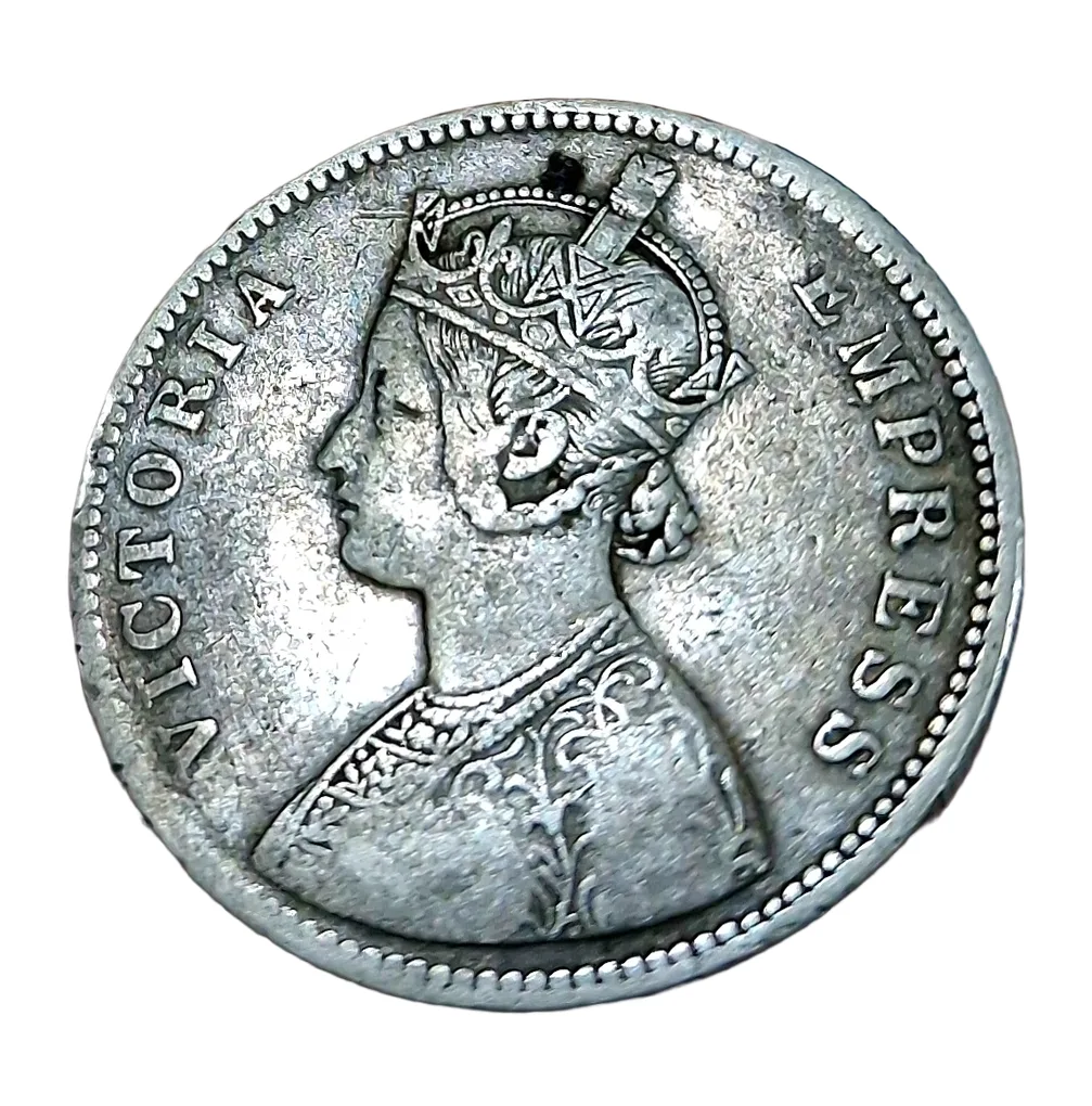 Alwar State Silver Rupee Year 1882 Victoria Empress **V. Scare** Collectable Grade.