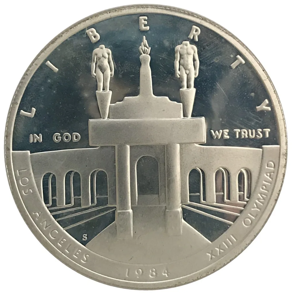 1 United States of America Dollar XXIII Olympiad Unique and Rare Silver Liberty