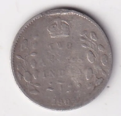 Two Annas 1904 King Edward Silver Coin