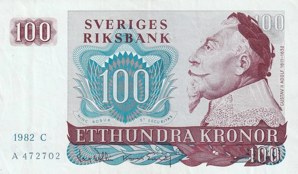 Sweden 100 Kronor (Gustav II Adolf 1611-1632 ) High Great All Most UNC Bank Note
