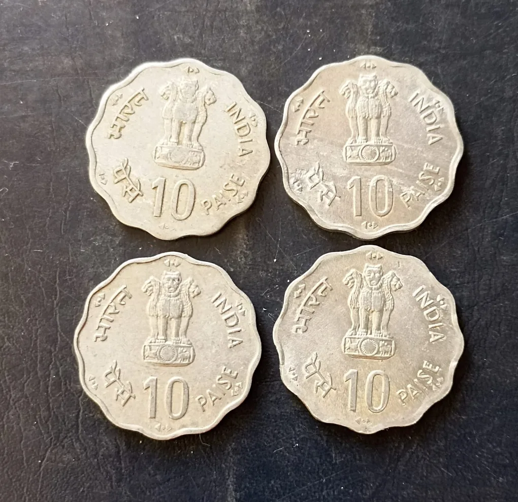 Republic India Denominaton 10 paise Metal aluminium Back side rural women advertisement Same and similar set are available