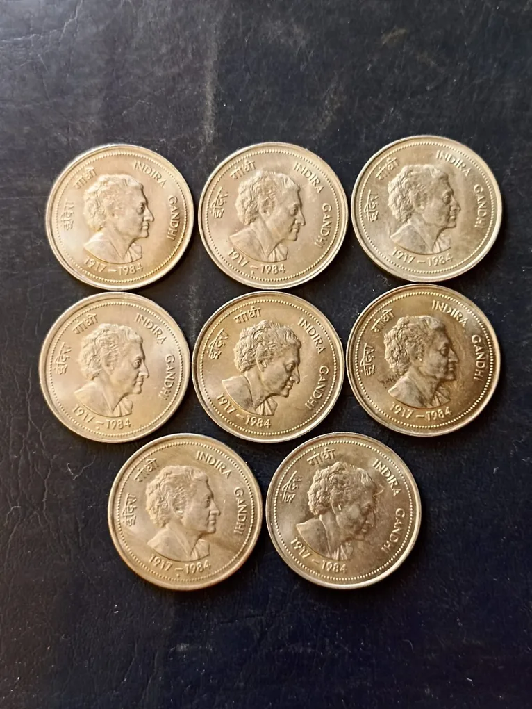 Republic India Denominaton 50 paise Back side of Indira Gandhi Same and similar set are available