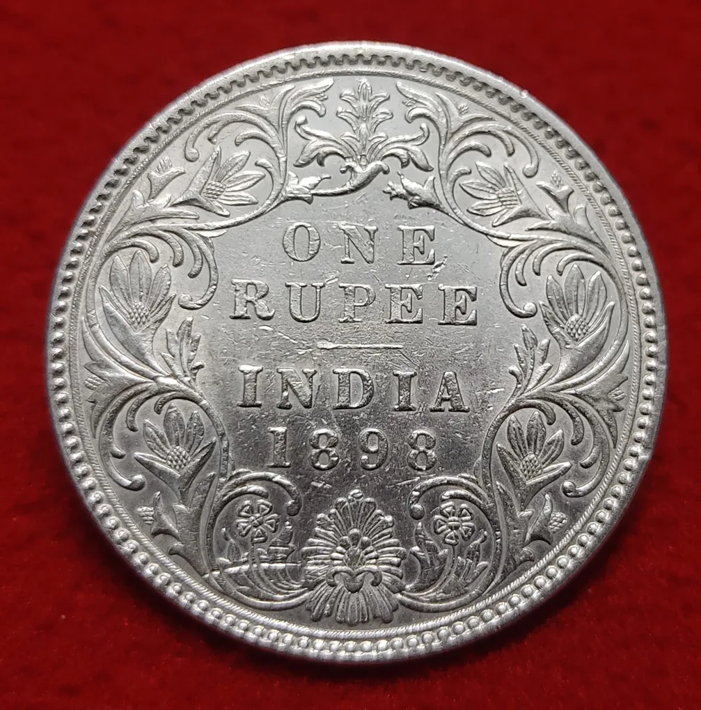 One Rupee Silver Coin Victoria Empress 1898 Bombay Mint