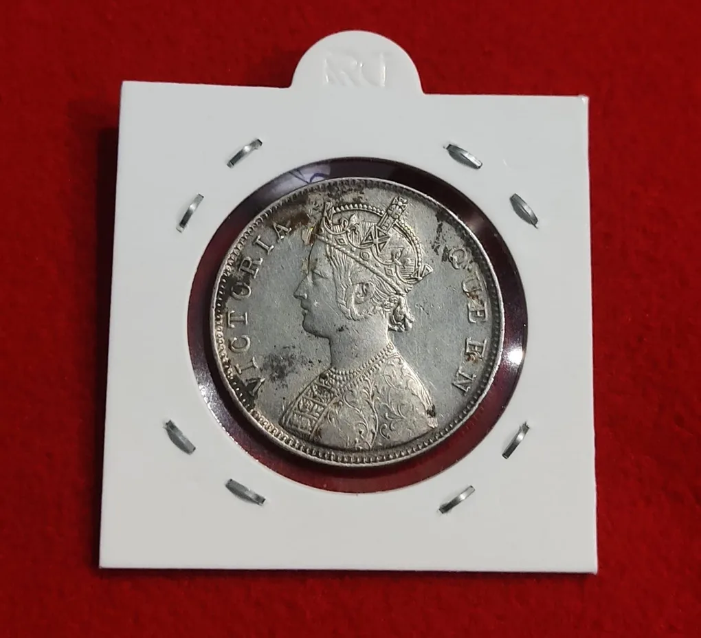 One Rupee Silver Coin Victoria Queen 1862