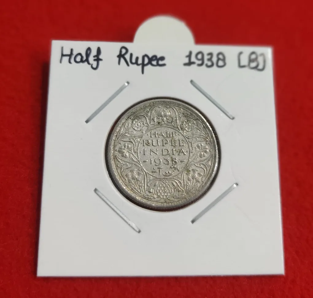 Half Rupee Silver Coin 1938 Bombay Mint