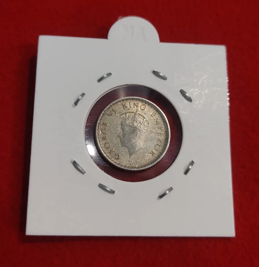 1/4 Rupee Silver Coin 1939 Calcutta Mint